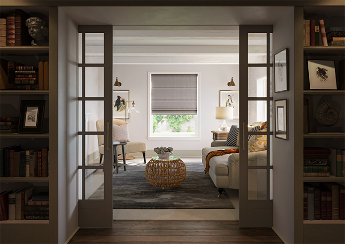 Esme, Weathered Grey - Motorised Roman Blind - Image 8